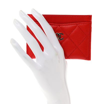 Chanel Caviar Quilted Card Holder Red 2 of 8