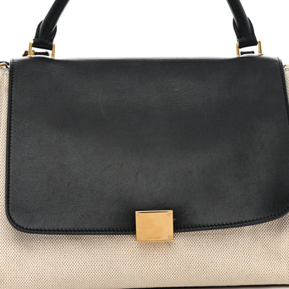 Celine Smooth Calfskin Canvas Medium Trapeze Cream 7 of 17