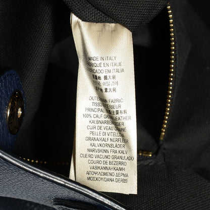 Burberry Grainy Calfskin House Check Medium Banner Tote Ink Blue 8 of 11