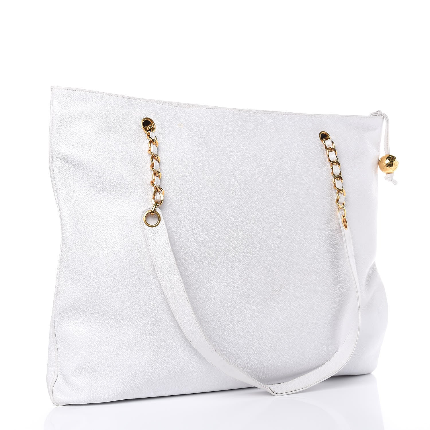 Chanel Caviar Large CC Shoulder Bag White 3 of 16