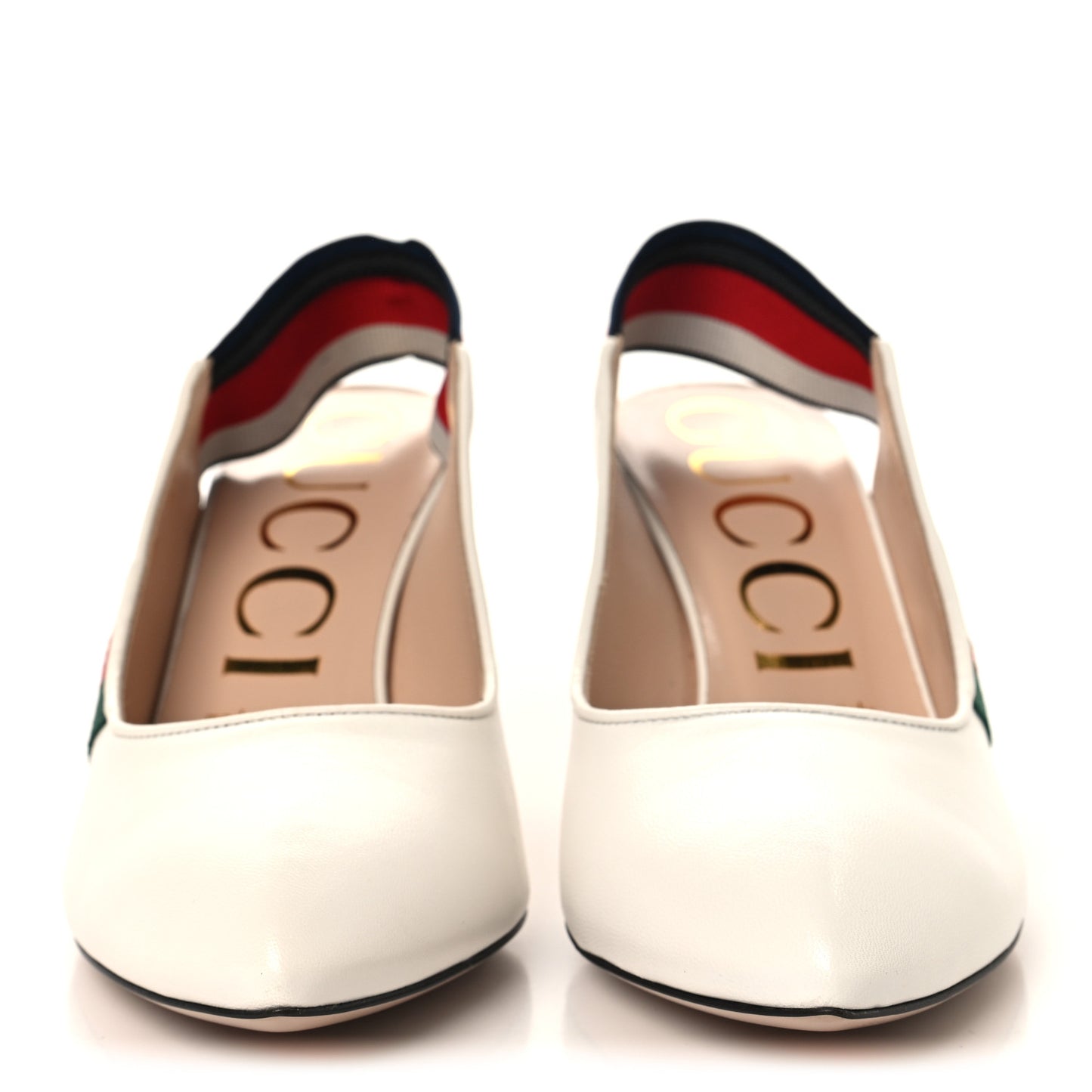 Malaga Kid Web Sylvie Mid Heel Slingback Pumps 38 White