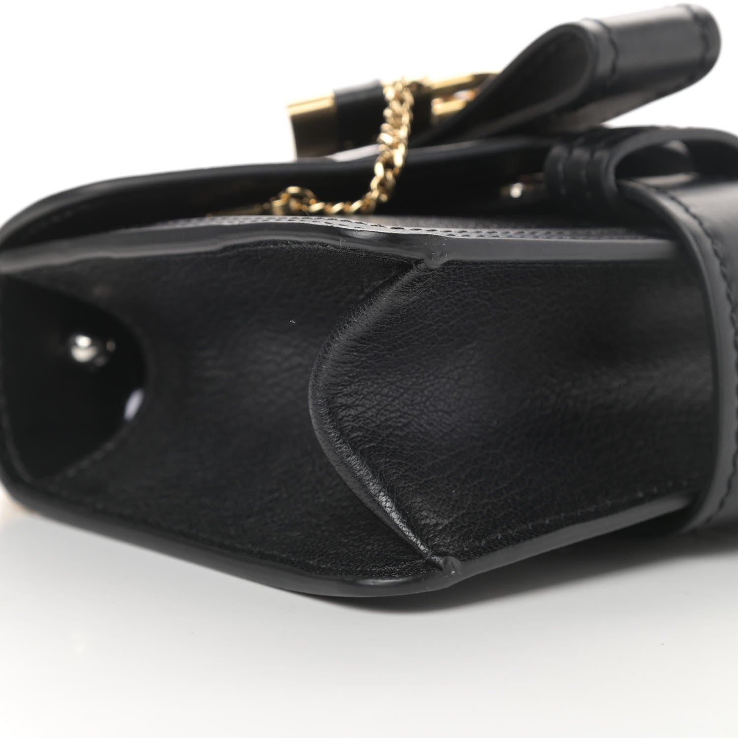 Chloe Shiny Goatskin Calfskin Mini Aby Chain Shoulder Bag Black 9 of 12