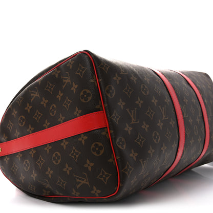Louis Vuitton Calfskin Monogram Keepall Bandouliere 50 Coquelicot 7 of 8