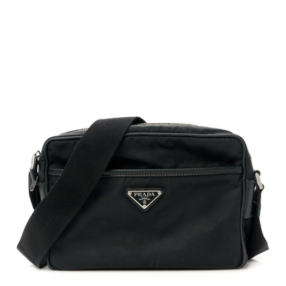 Prada Tessuto Nylon Saffiano Shoulder Bag Black 1 of 11