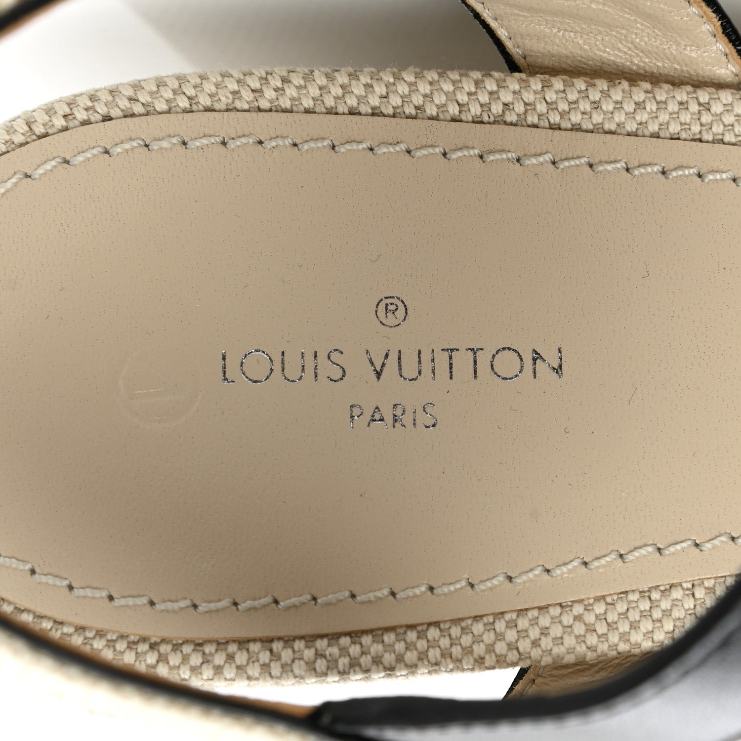 Louis Vuitton Canvas Calfskin Postcard Wedge Sandals 41 Ecru 6 of 9