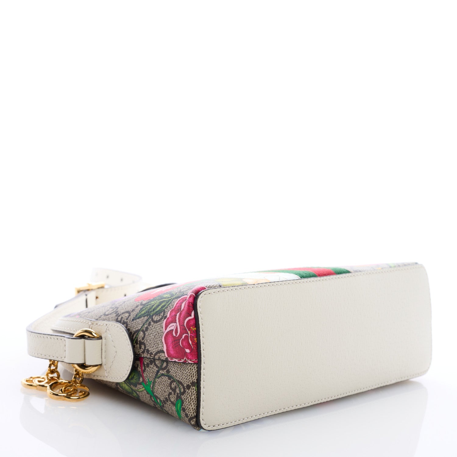 Gucci GG Supreme Monogram Flora Web GG Small Ophidia Dome Shoulder Bag White 4 of 9
