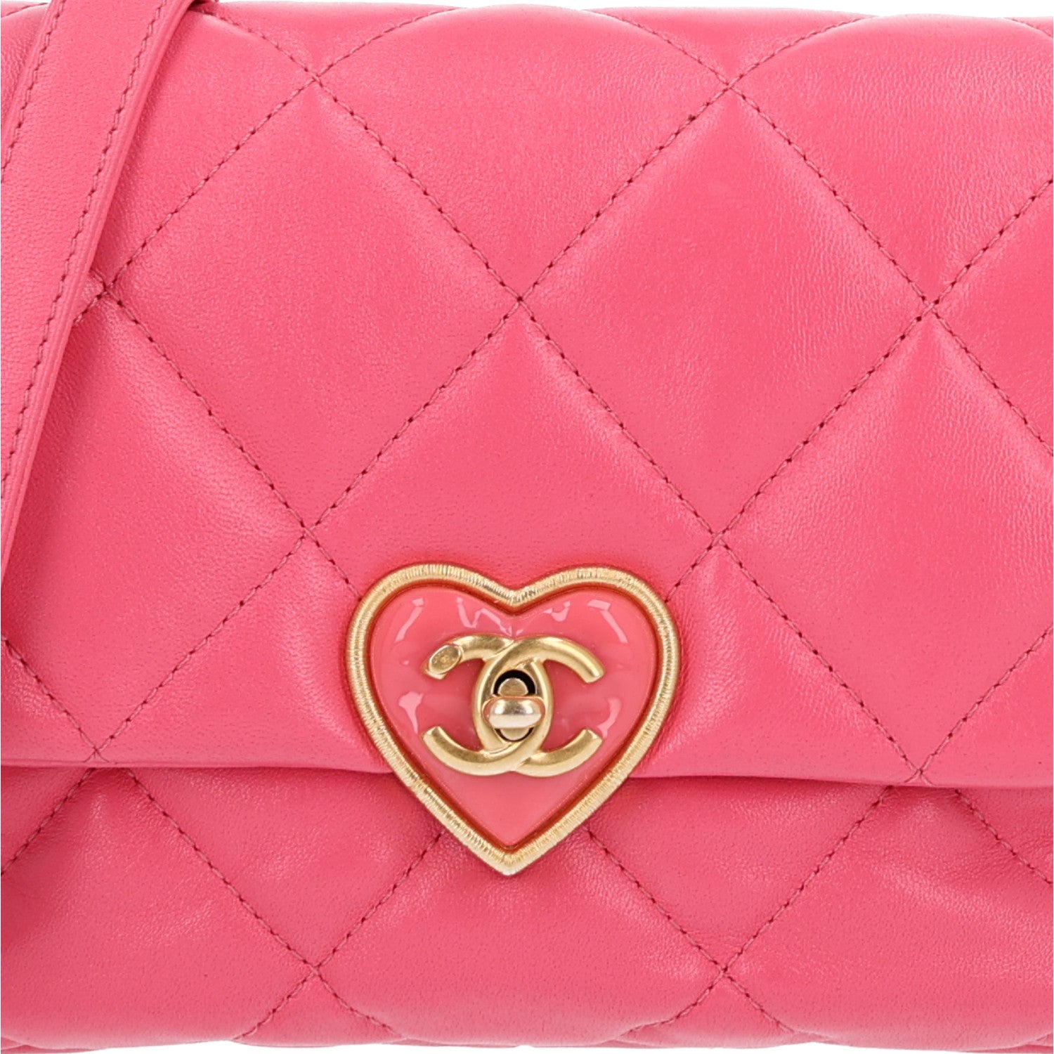 Chanel Lambskin Plexiglass Quilted Coco Love Mini Flap Pink 8 of 10