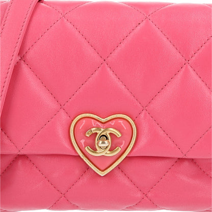 Chanel Lambskin Plexiglass Quilted Coco Love Mini Flap Pink 8 of 10