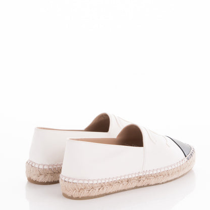 Chanel Lambskin Espadrilles White Black 38 4 of 10