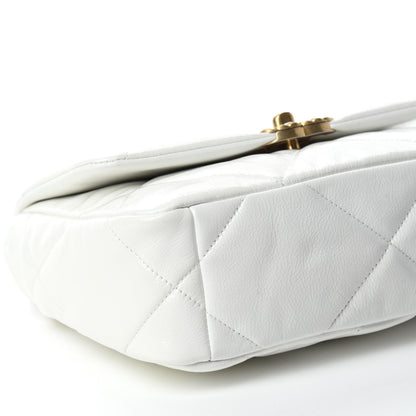 Chanel Shiny Crumpled Calfskin Quilted Medium Chanel 19 Flap White 6 of 12