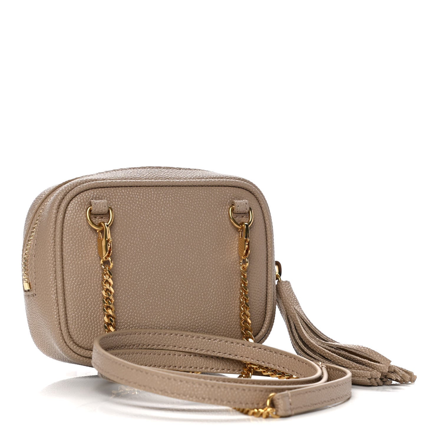 Saint Laurent Grain De Poudre Matelasse Monogram Baby Lou Camera Bag Dark Beige 3 of 11