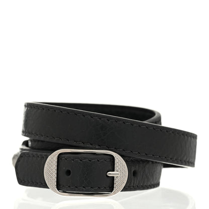 Balenciaga Agneau Giant Silver Hardware Triple Tour M Bracelet Gris Fossile 3 of 7