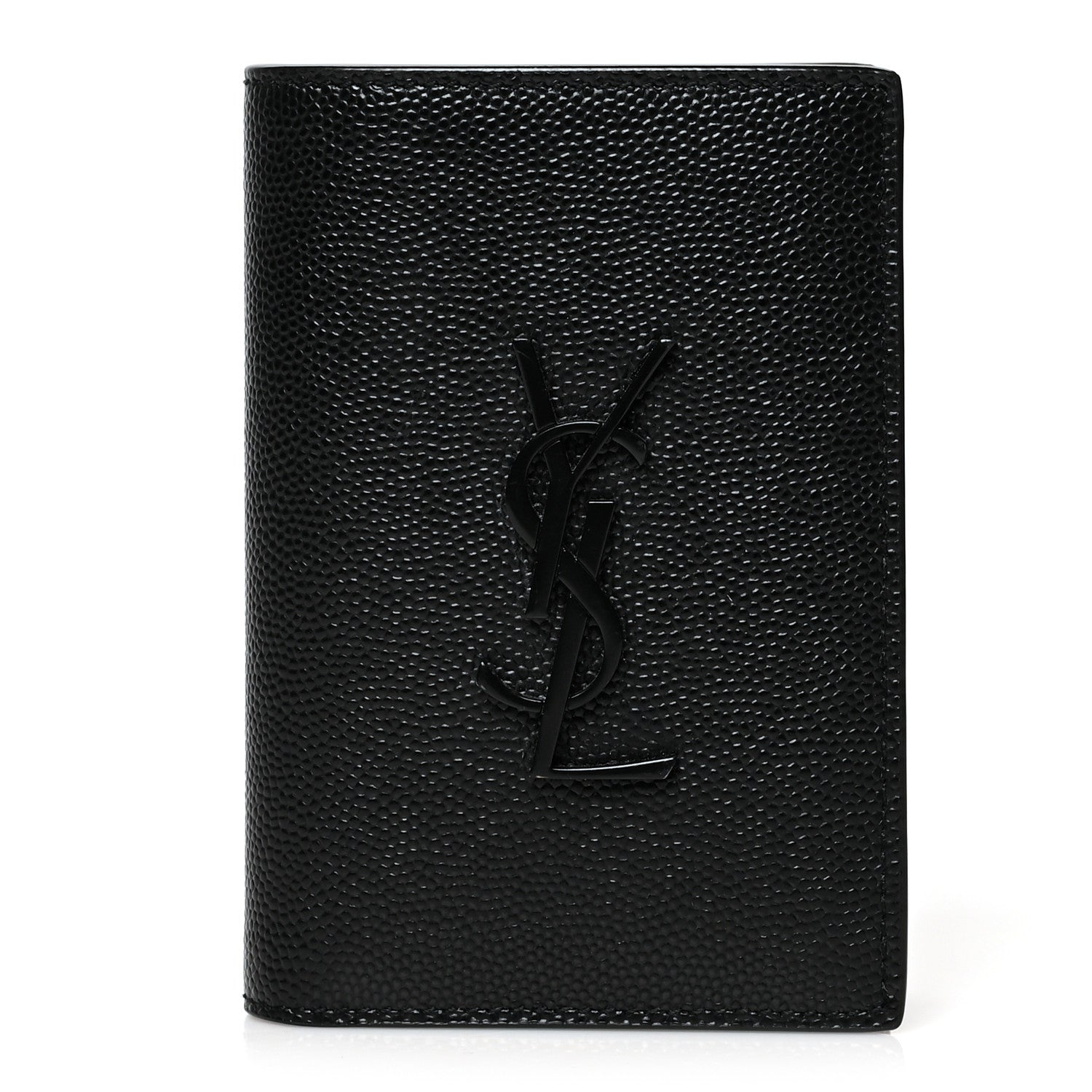 Saint Laurent Grain De Poudre Monogram Bi-Fold Wallet Black 1 of 7