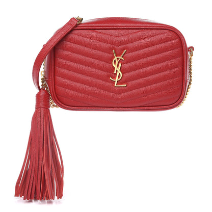 Saint Laurent Grain De Poudre Matelasse Monogram Mini Lou Camera Bag Eros Red 1 of 10