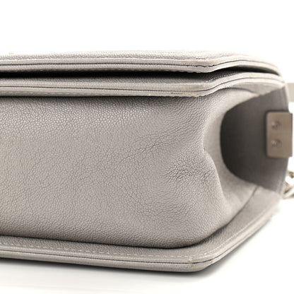Chanel Caviar Quilted Medium Boy Flap Light Grey 10 of 10
