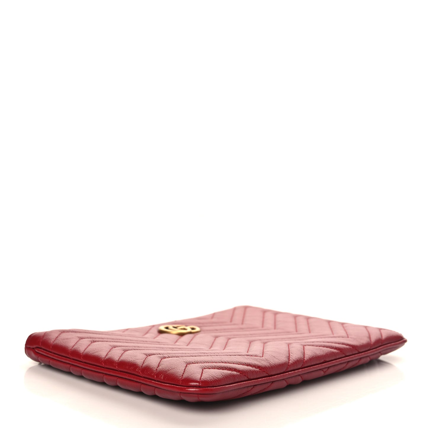 Azalea Calfskin Matelasse Heart GG Marmont Zip Pouch Romantic Cerise