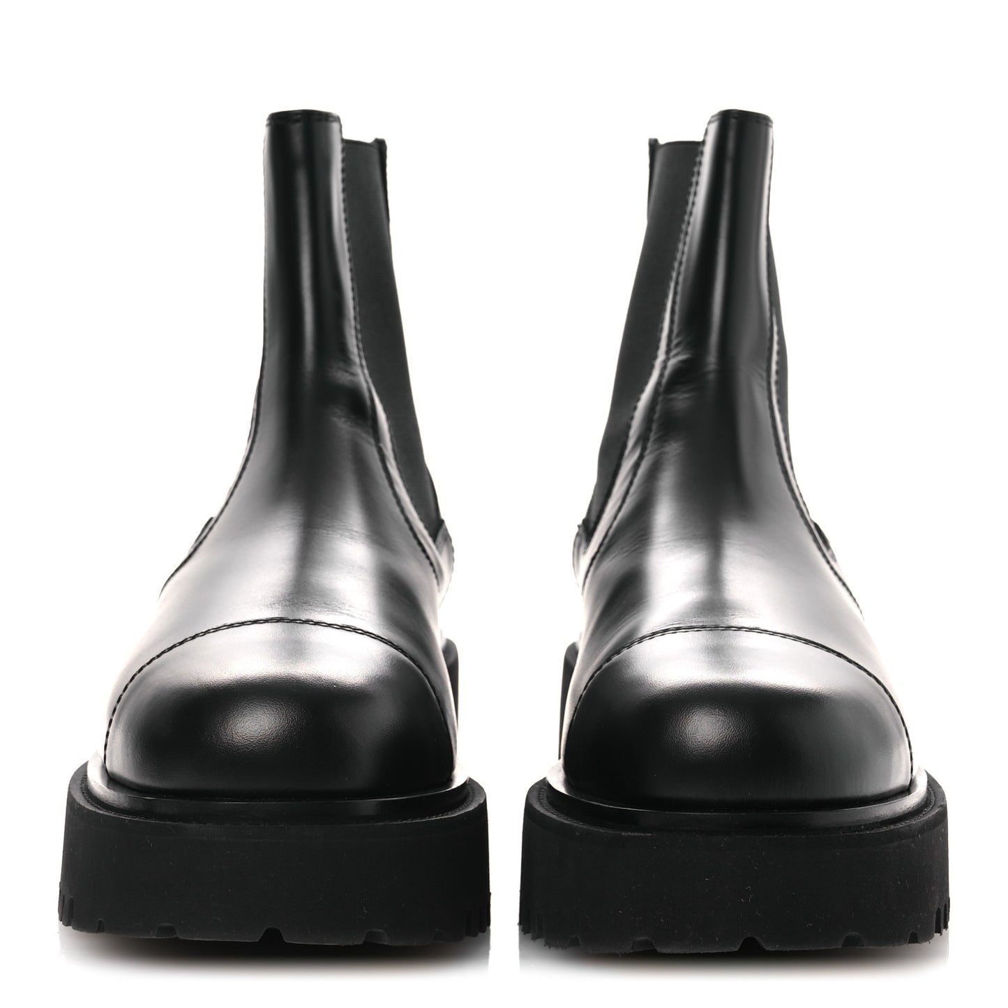 Calfskin Cap Toe CC Short Boots 41 Black