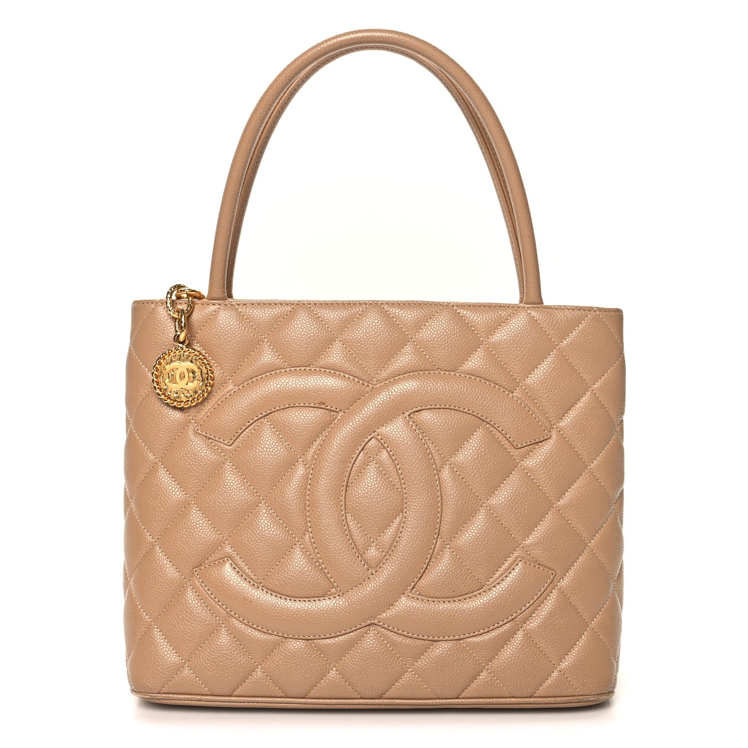 Chanel Caviar Quilted Medallion Tote Beige 1 of 13