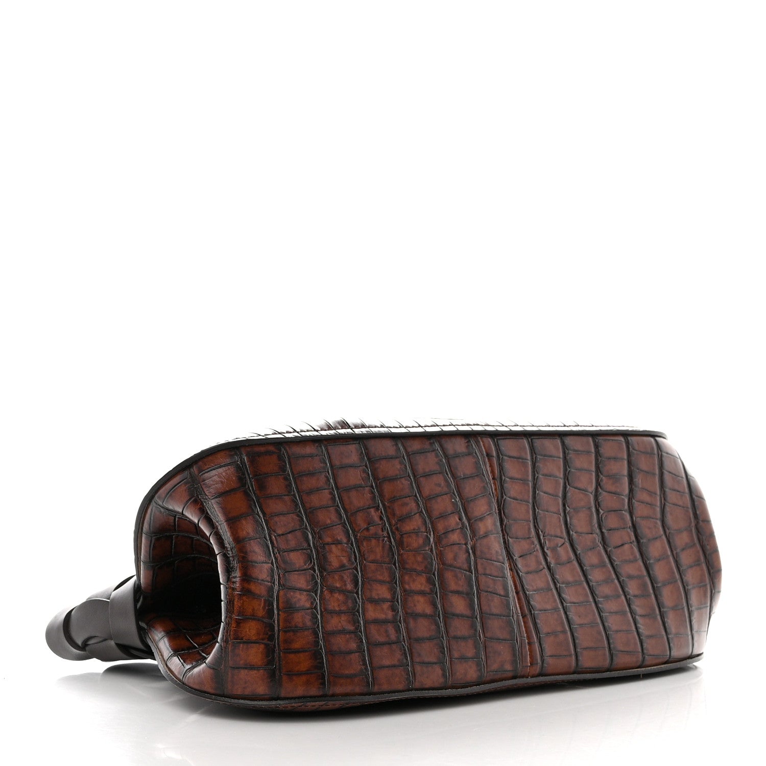 Chloe Crocodile Embossed Darryl Clutch Brown 4 of 9