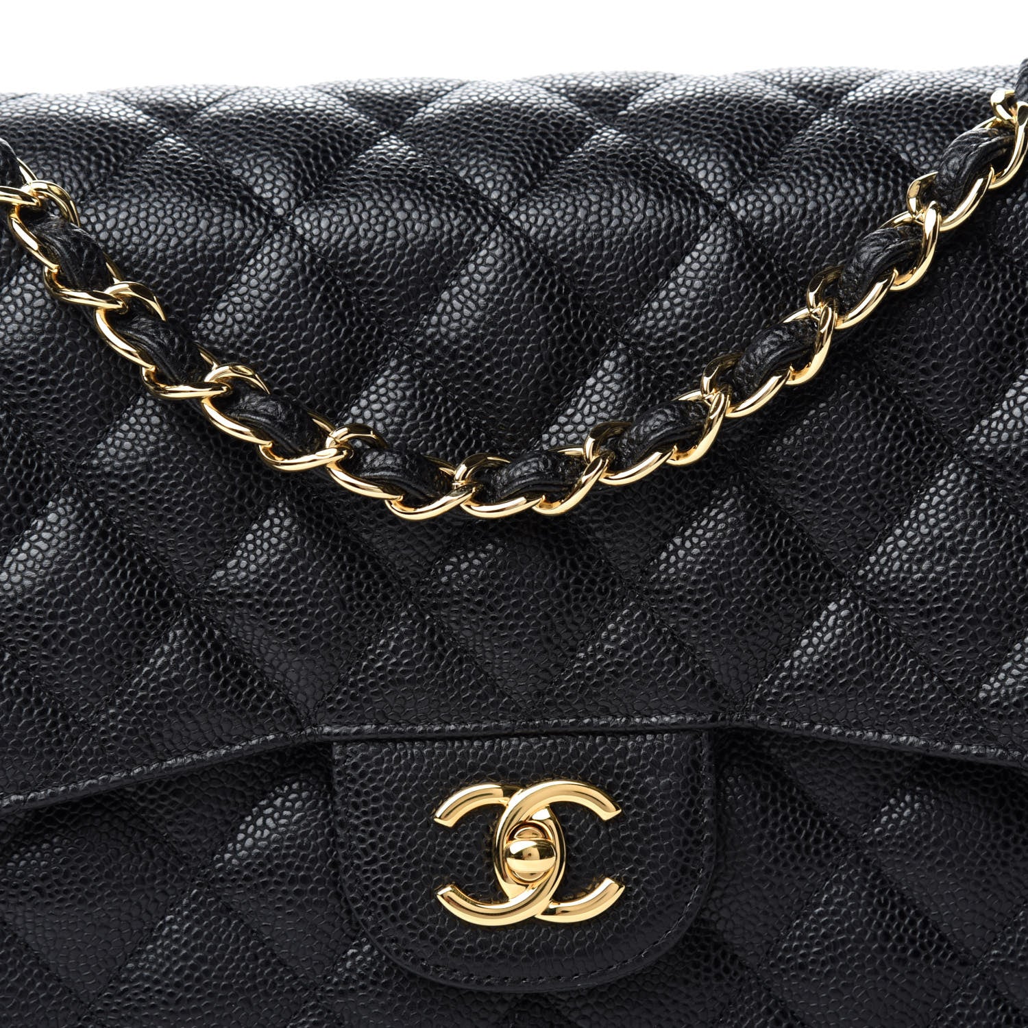 Chanel Caviar Quilted Jumbo Double Flap Black 10 of 11