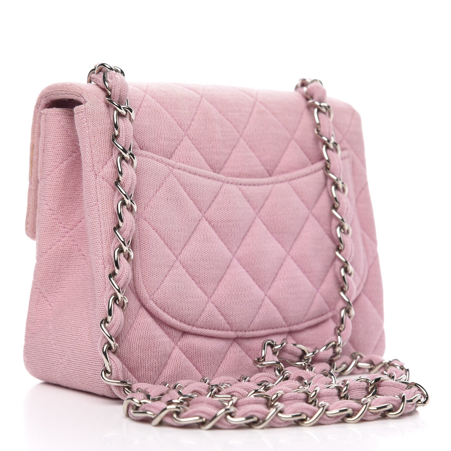 Jersey Quilted Mini Square Flap Pink