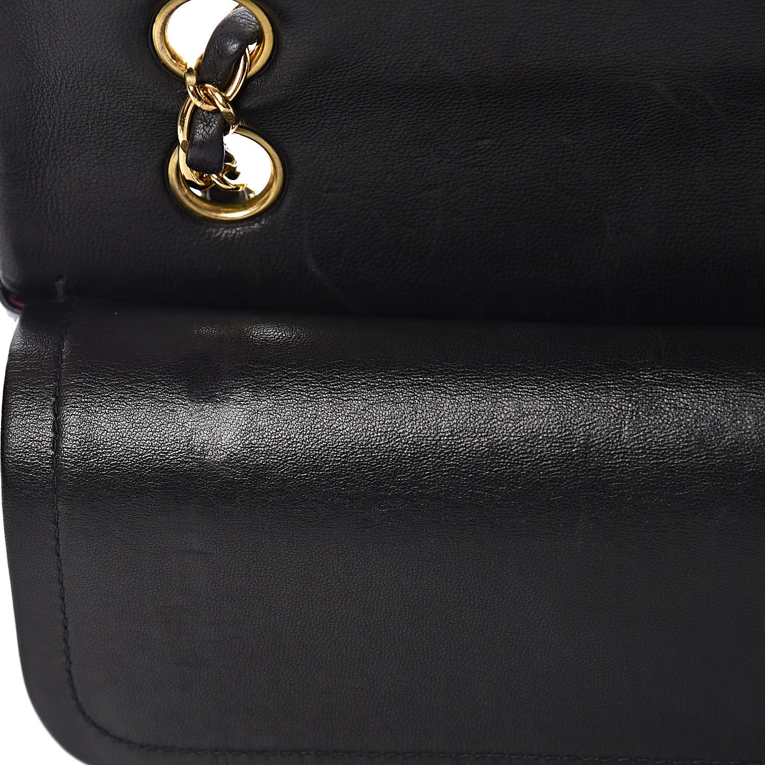 Chanel Lambskin Quilted Medium Double Flap Black 12 of 18