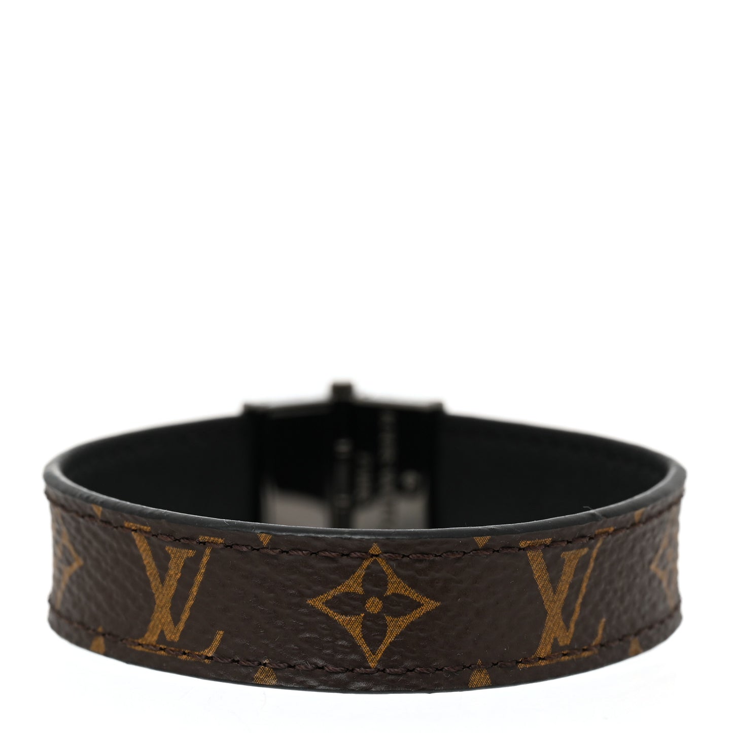 Monogram LV Reversible Hinge Bracelet Black