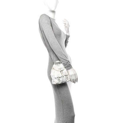 Prada Nylon Vela Mini Crossbody Backpack White 2 of 12
