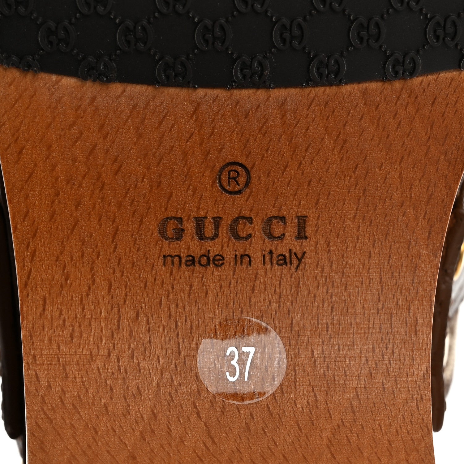 Gucci Monogram Goatskin Horsebit Clog Mules 37 Beige Ebony Brown Sugar 8 of 10