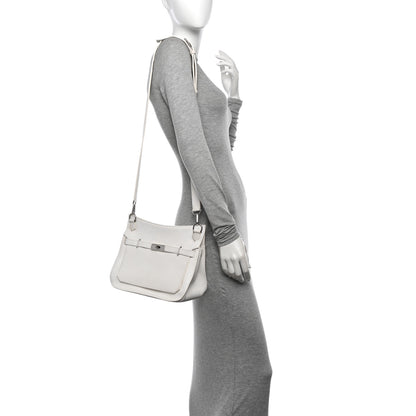 Hermes Taurillon Clemence Jypsiere 28 White 2 of 15