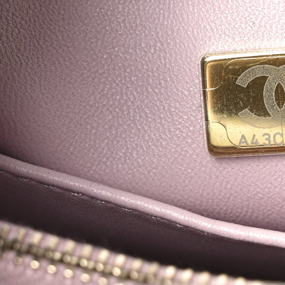 Chanel Metallic Caviar Quilted Small Coco Handle Flap Light Pink 7 of 10