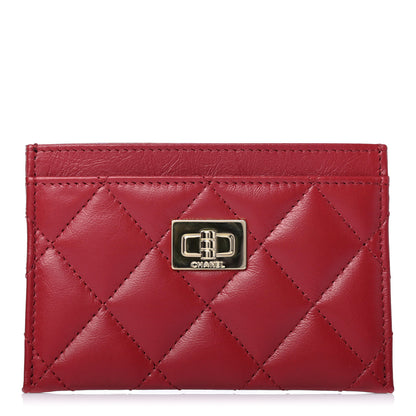 Chanel Aged Calfskin Quilted Reissue Card Holder Red 1 of 4