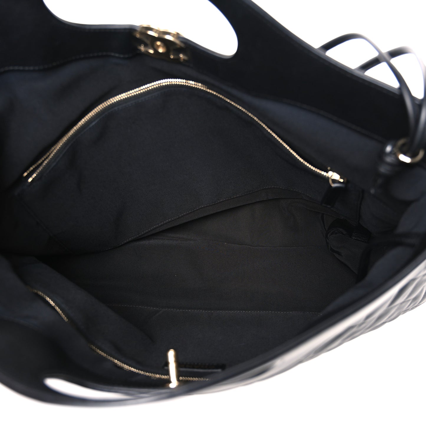 Lambskin Quilted Large 31 Shopping Bag Black