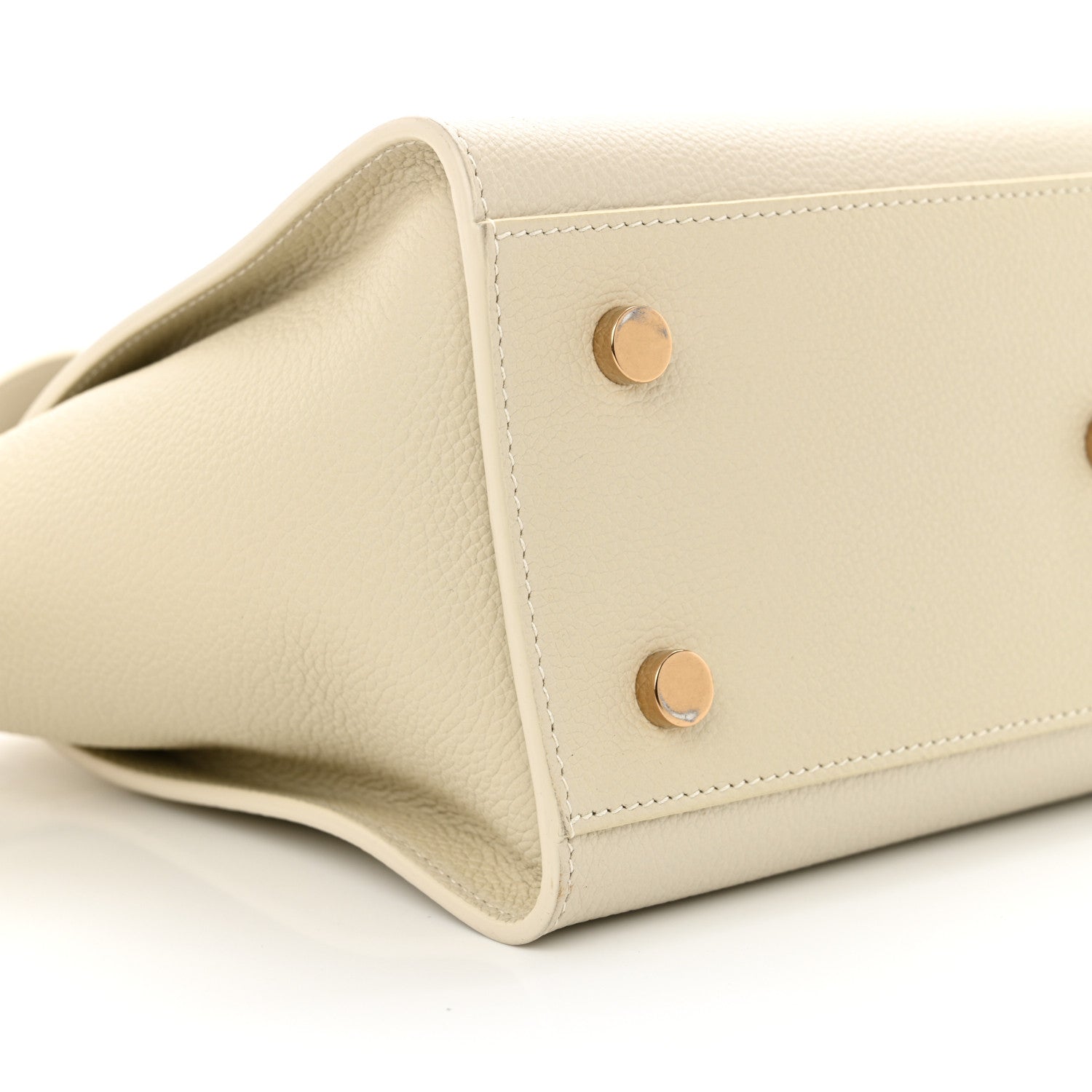 Saint Laurent Calfskin Baby Monogram Downtown Cabas White 9 of 11