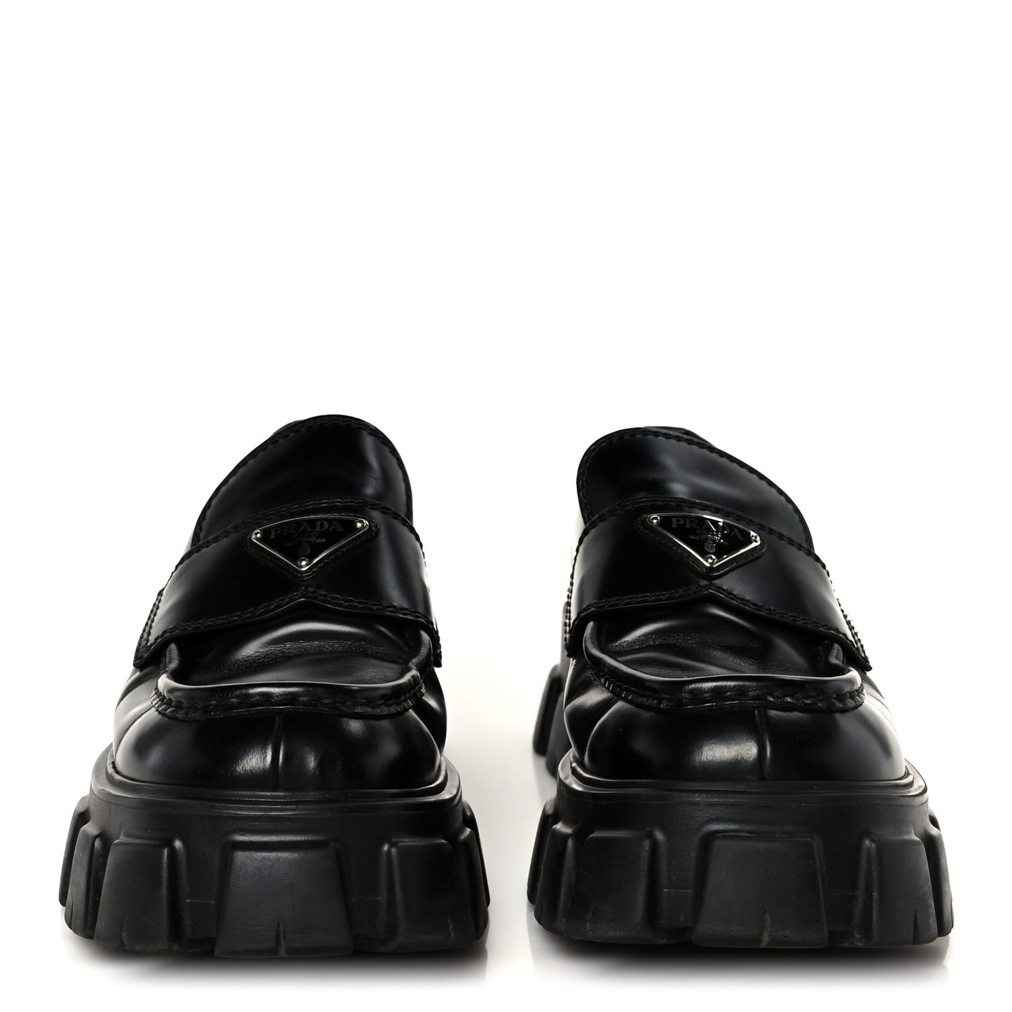 Spazzolato Rois Metal Triangle Logo Mens Monolith 60mm Loafers 8.5 Black