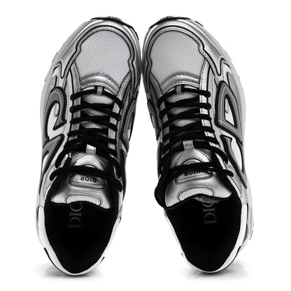 Christian Dior Technical Mesh Calfskin Mens B30 Sneakers 42 Silver Black White 2 of 11