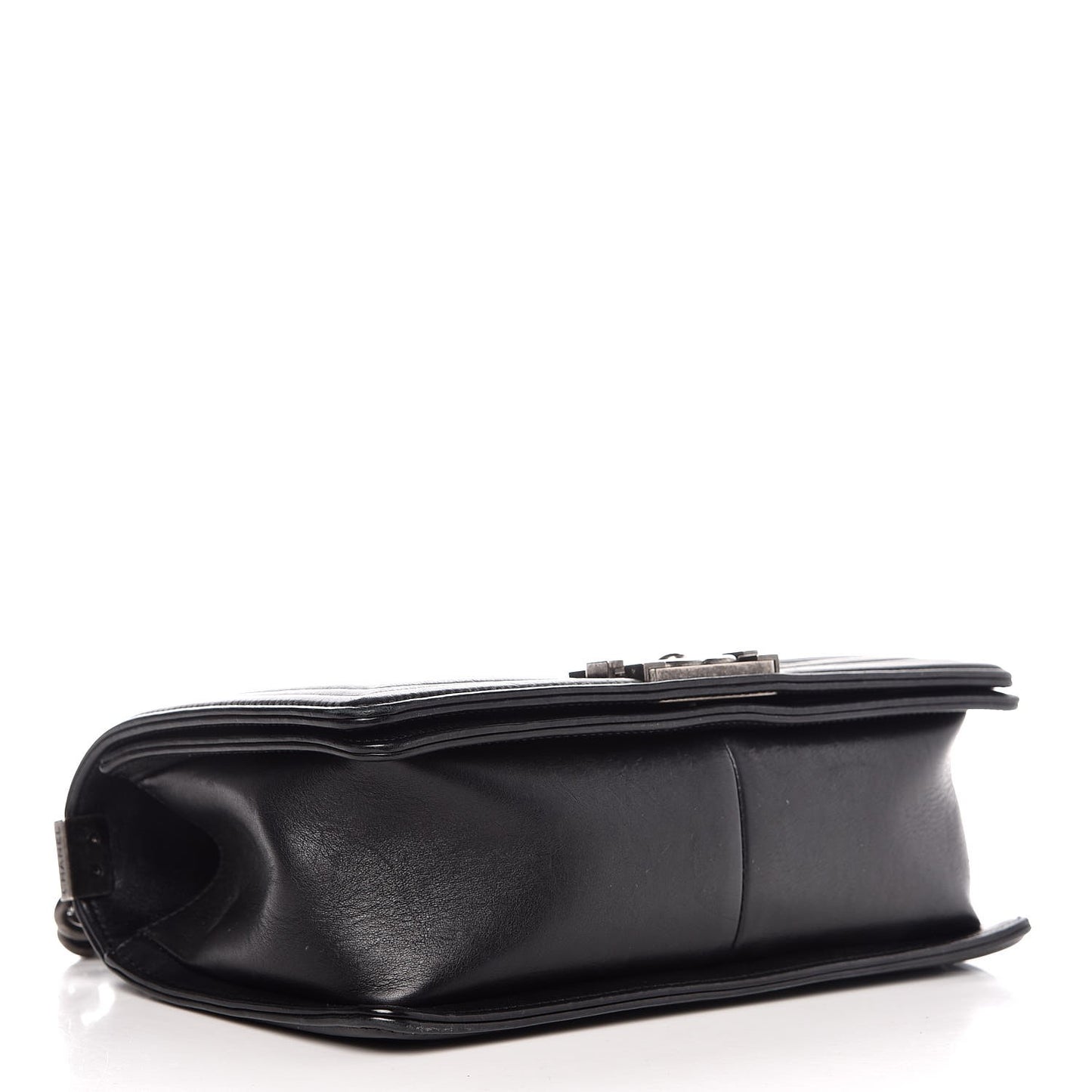 Calfskin Double Stitch Medium Boy Flap Black