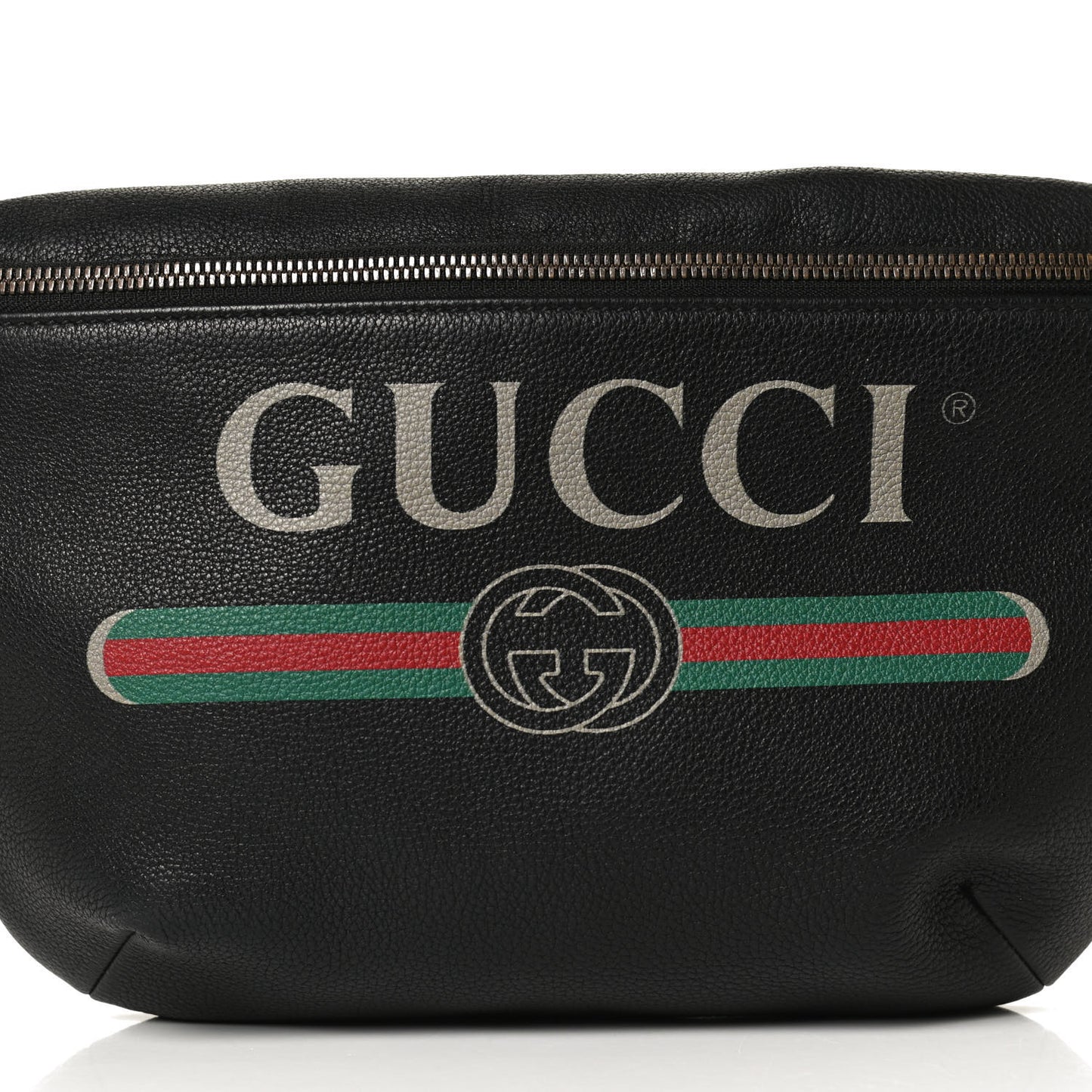 Grained Calfskin Logo Belt Bag Black