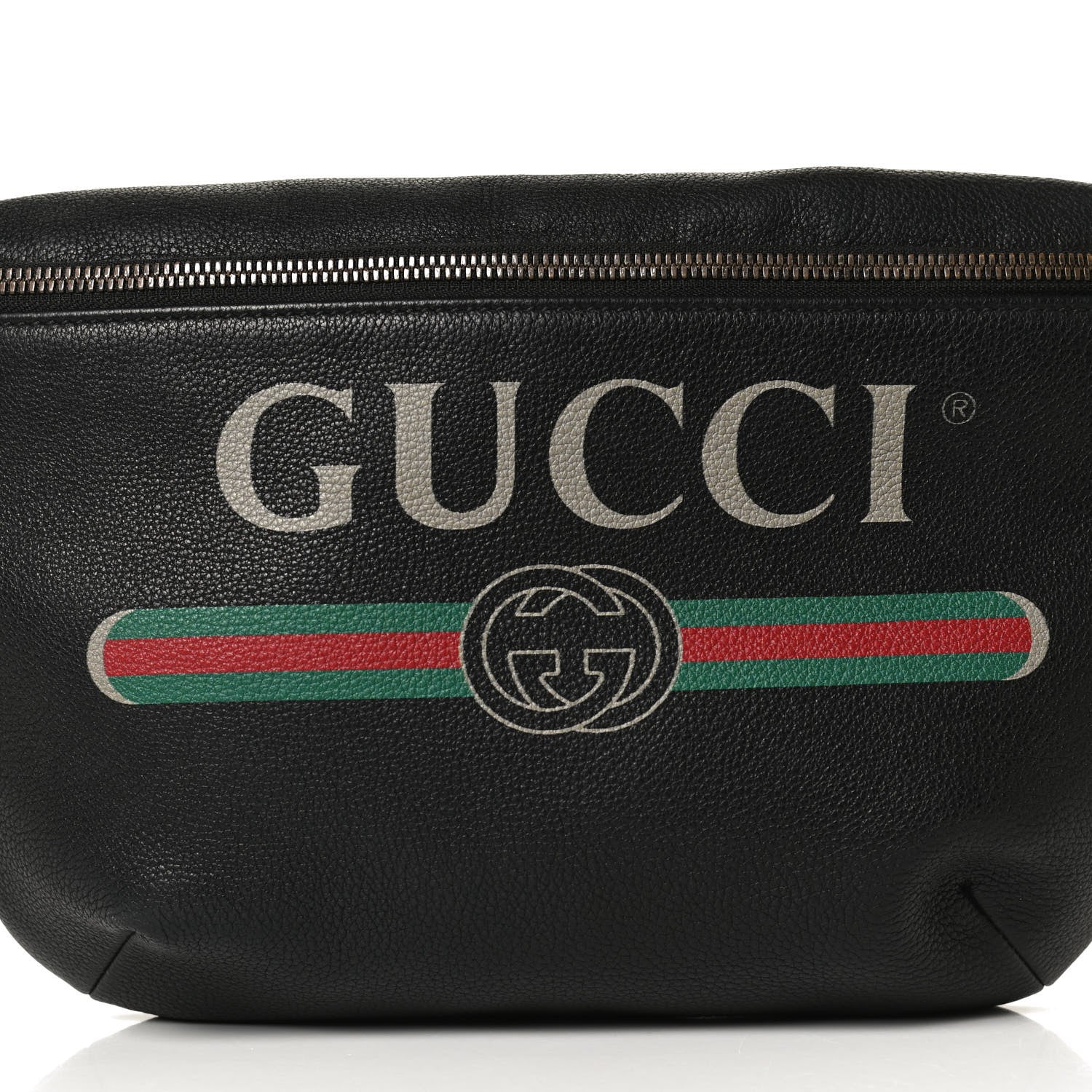 Gucci Grained Calfskin Logo Belt Bag Black 9 of 11
