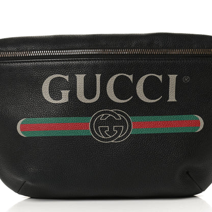 Gucci Grained Calfskin Logo Belt Bag Black 9 of 11