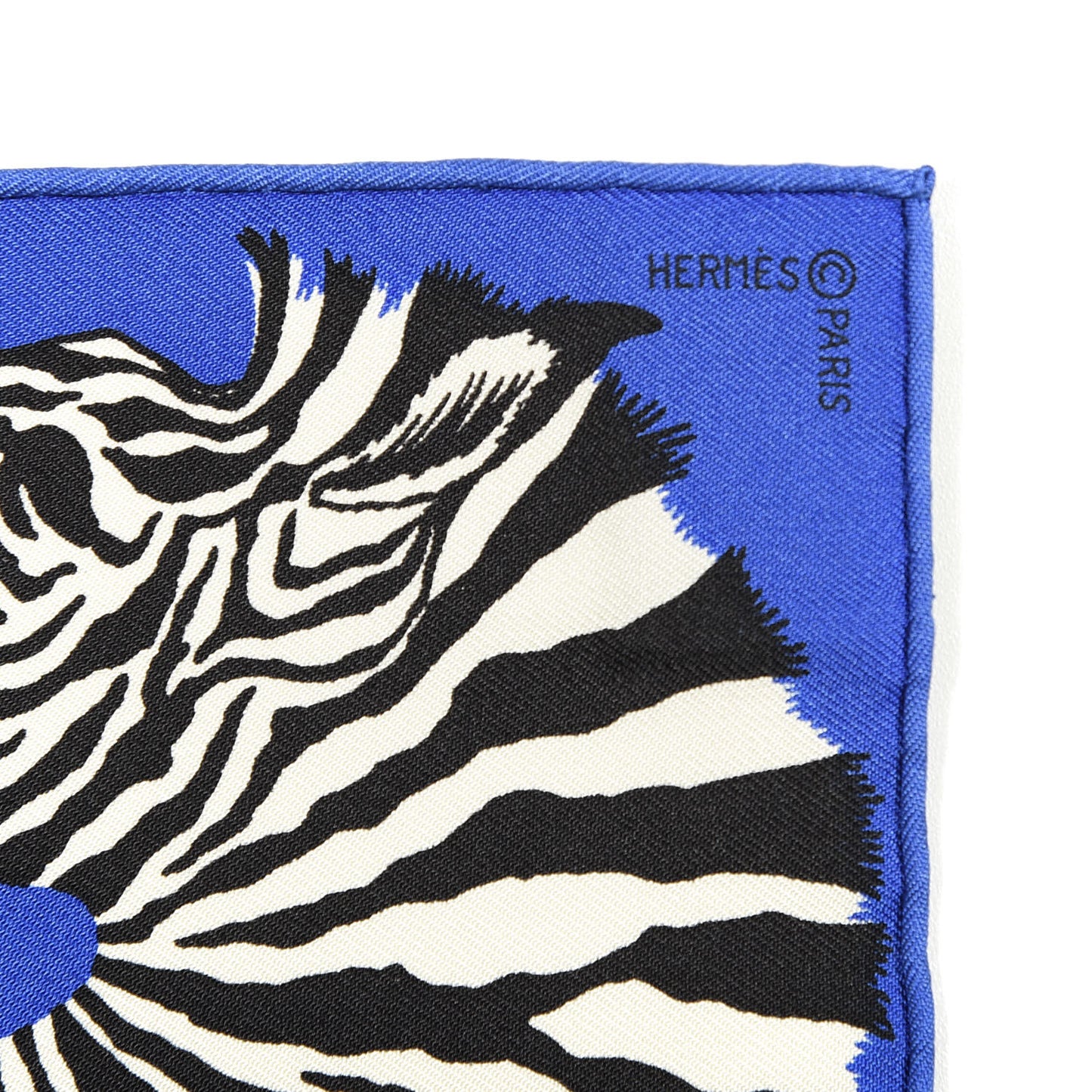 Silk Zebra Pegasus Nano Scarf 20 Bleu Vif Jaune White