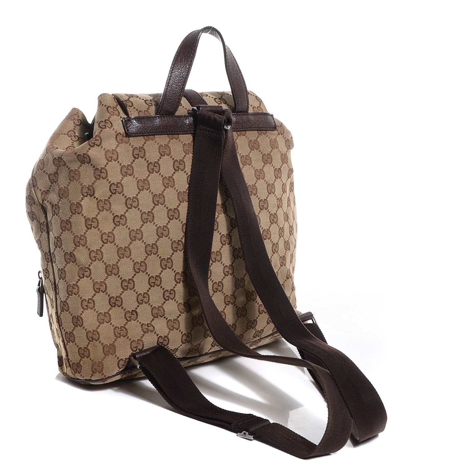 Gucci GG Monogram Single Buckle Backpack Brown 3 of 7