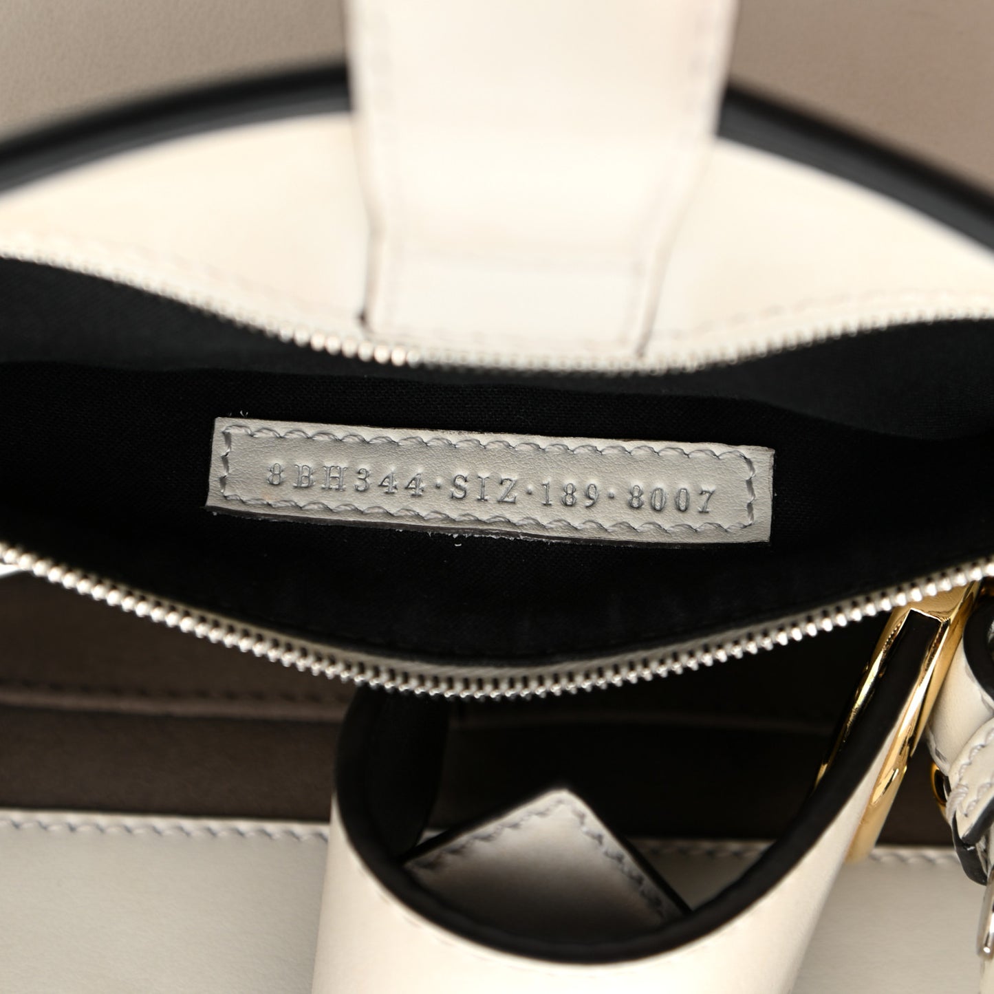 Vitello Century Opaco F is Fendi Bi-Color Small Runaway Satchel White Ice Black