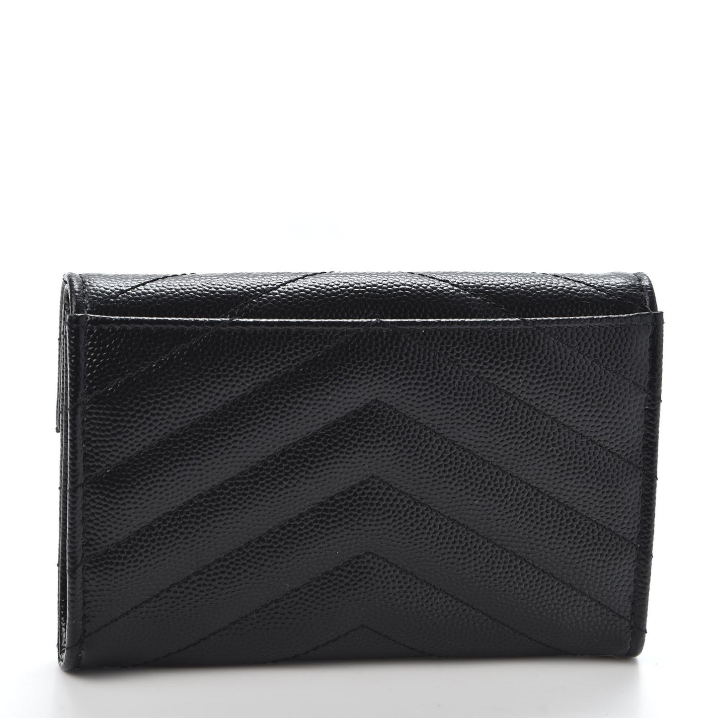 Grain De Poudre Matelasse Chevron Small Monogram Envelope Wallet Black