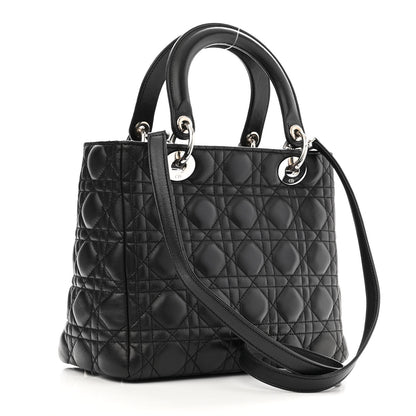 Christian Dior Lambskin Cannage Medium Lady Dior Black 3 of 11