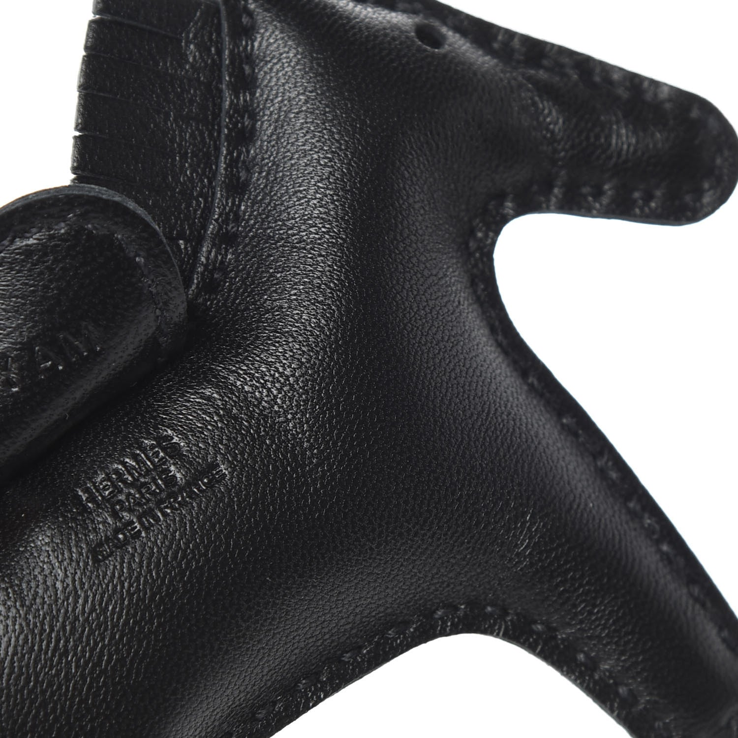 Hermes Milo Lambskin Grigri Rodeo Horse Bag Charm PM So Black 4 of 5