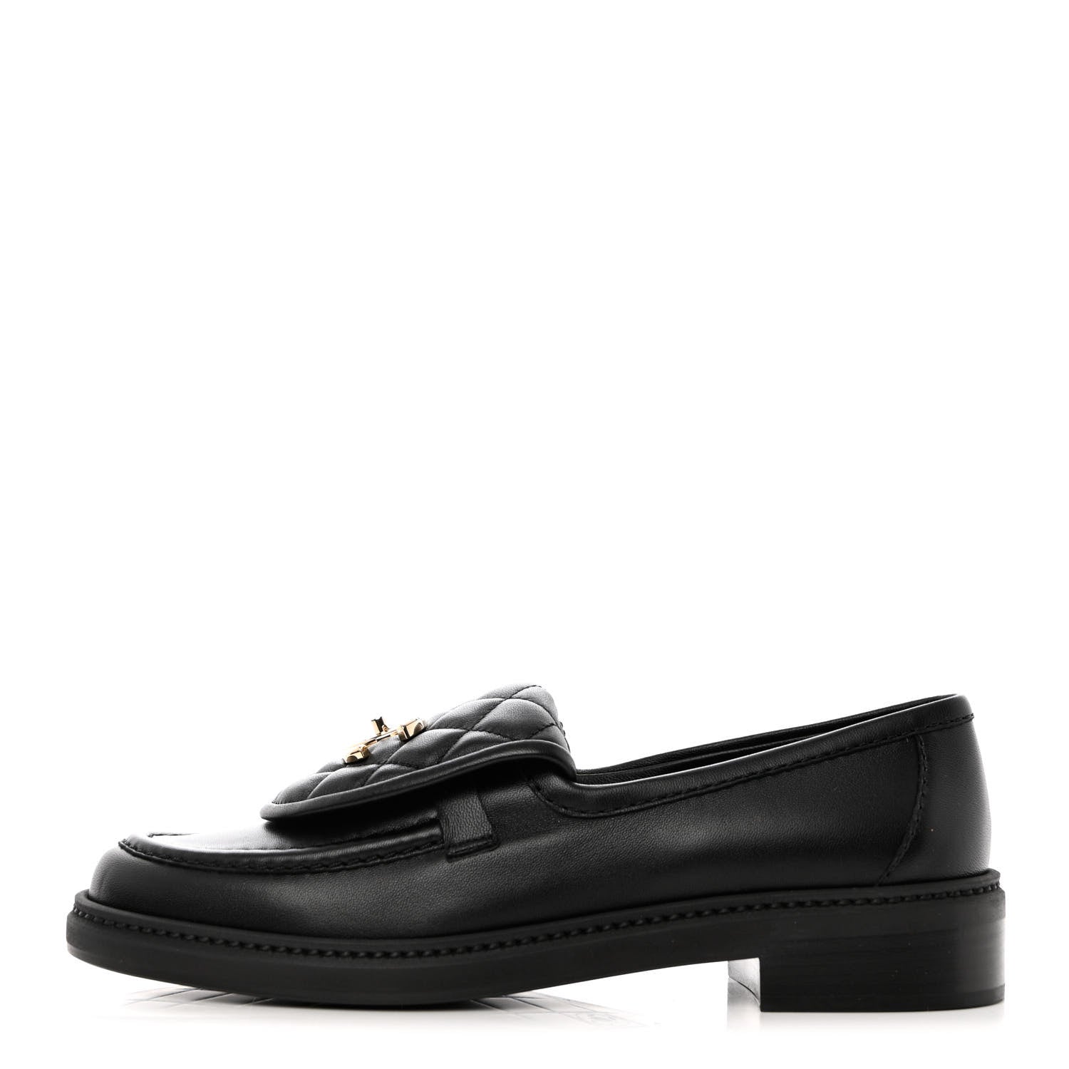 Chanel Lambskin Quilted CC Turnlock Loafers 37 Black 1 of 9
