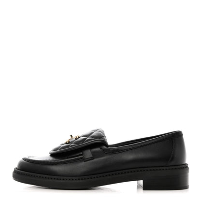 Chanel Lambskin Quilted CC Turnlock Loafers 37 Black 1 of 9
