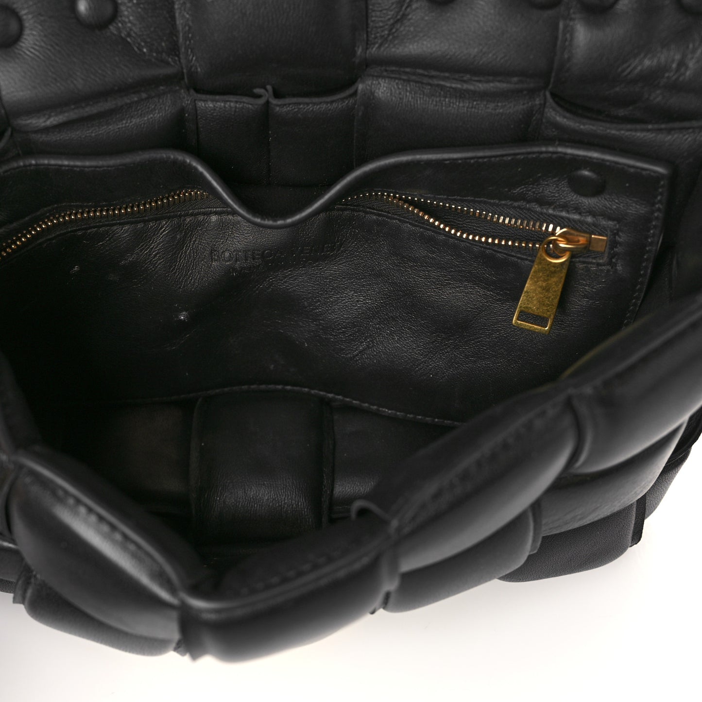 Lambskin Maxi Intreccio Padded Chain Cassette Crossbody Bag Black