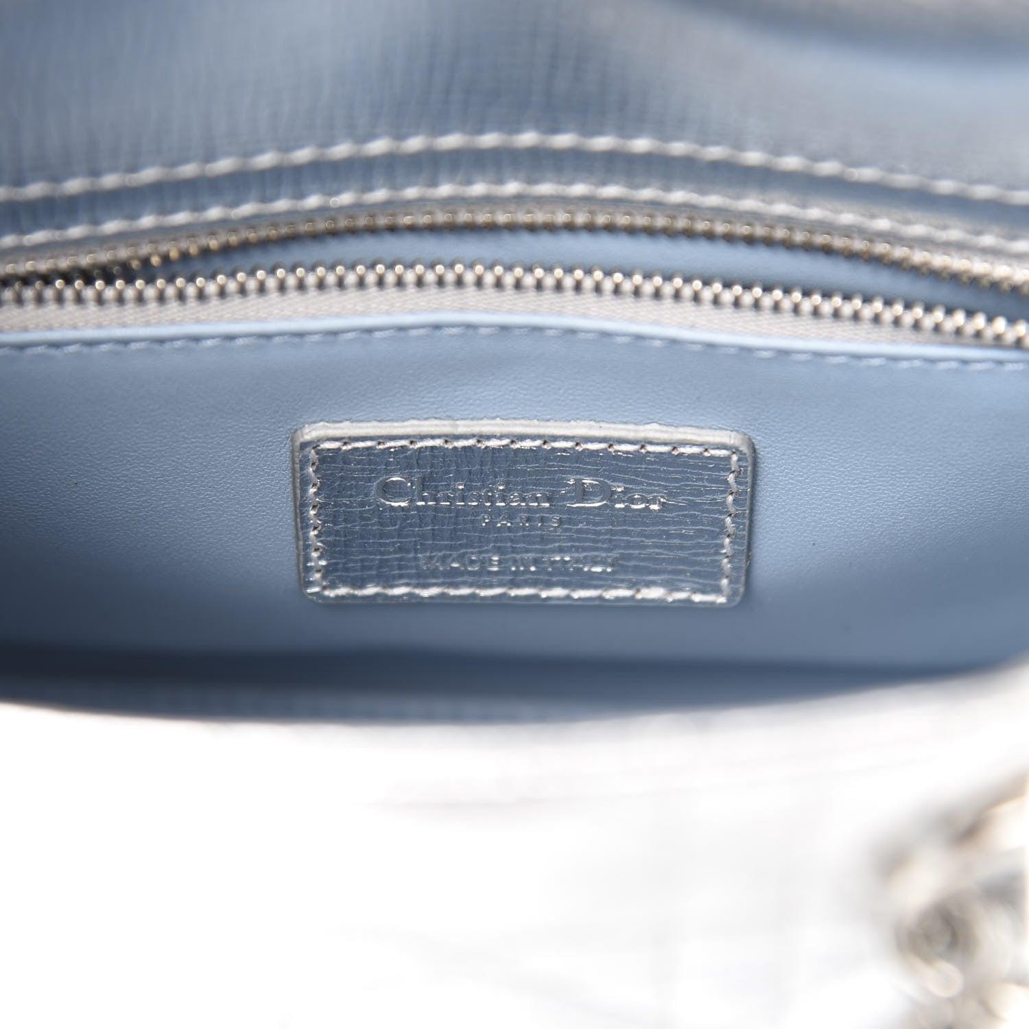 Christian Dior Metallic Grained Calfskin Cannage Small Lucky Badges My Lady Dior Silver 6 of 10